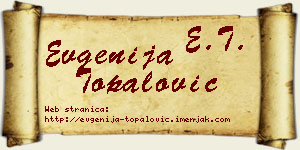 Evgenija Topalović vizit kartica